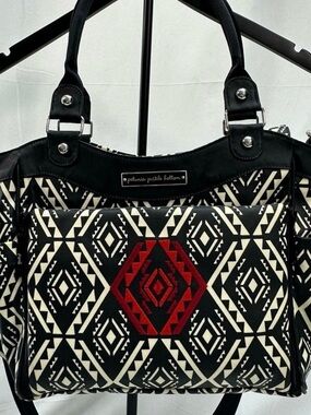 petunia pickle bottom Black & Cream Aztec Tote with Red Accent